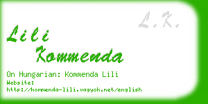 lili kommenda business card